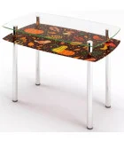 Glass dining table D-07-1 with tempered glass and chrome legs order